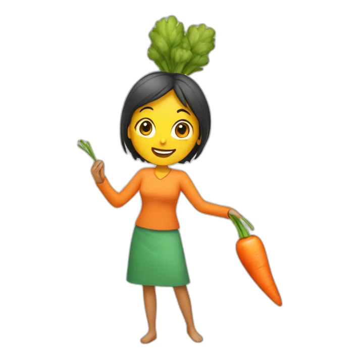 Women spining carrot sticker