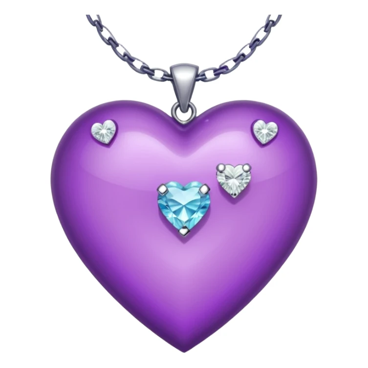 purple heart with diamond necklace around it sticker