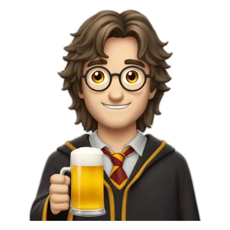 Harry potter qui boit une  bière aux beurre sticker