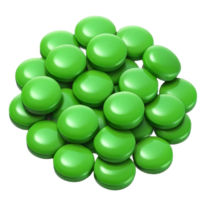 Minimalist pile of green round candies sticker