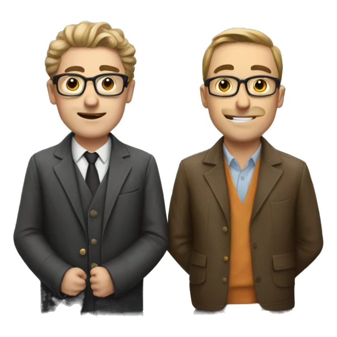 two guys, one is an analytical nerd, other is an artist sticker