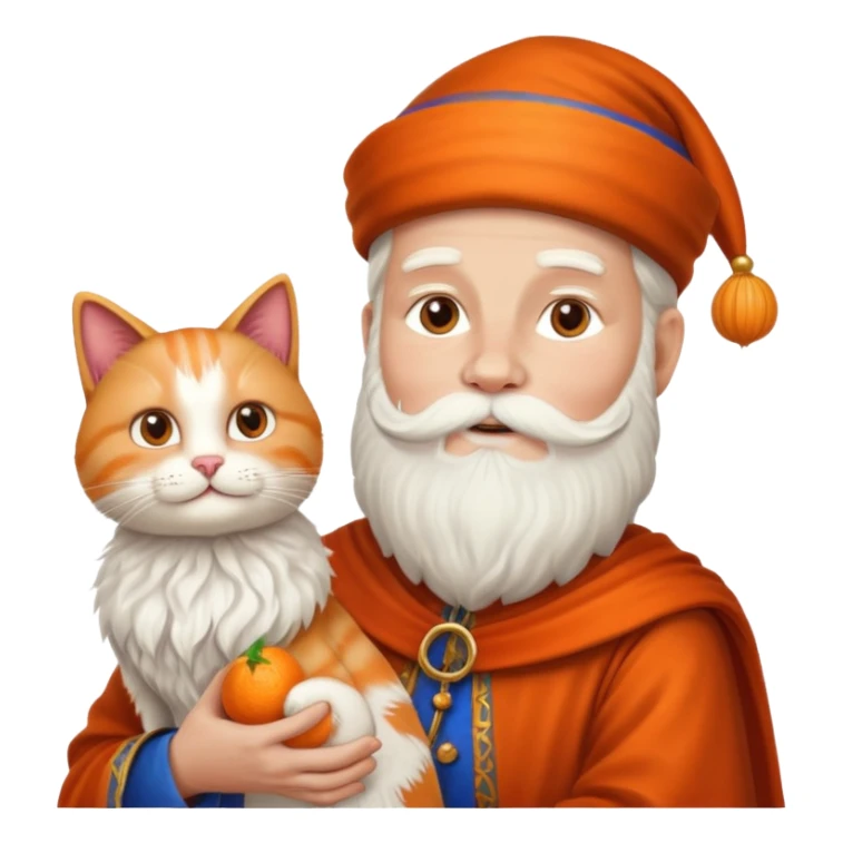 sinterklaas maar hij houd een kat vast sticker