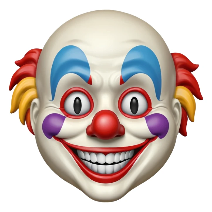 Mask – Painted clown mask with wide grin sticker