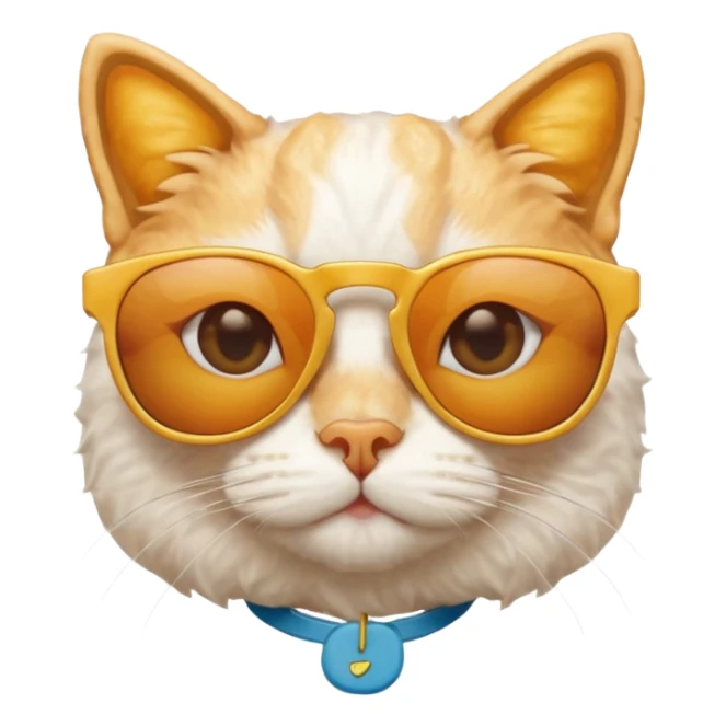 White Cat with sun glasses and this cat is made from nugget sticker