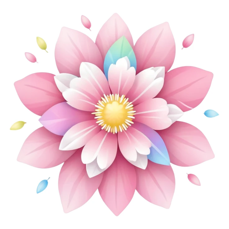 Cute Pastel pink and white Cherry Blossom Sakura Starburst Rainbow sticker