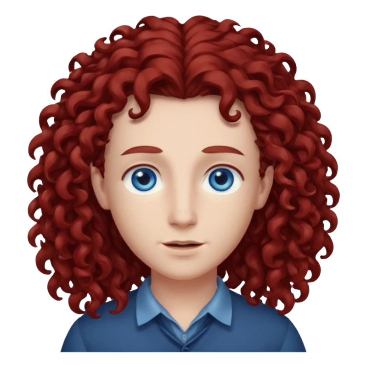 Chappell Roan with blue eyes and long dark red curly hair sticker