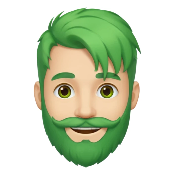 green hair and beard man sticker
