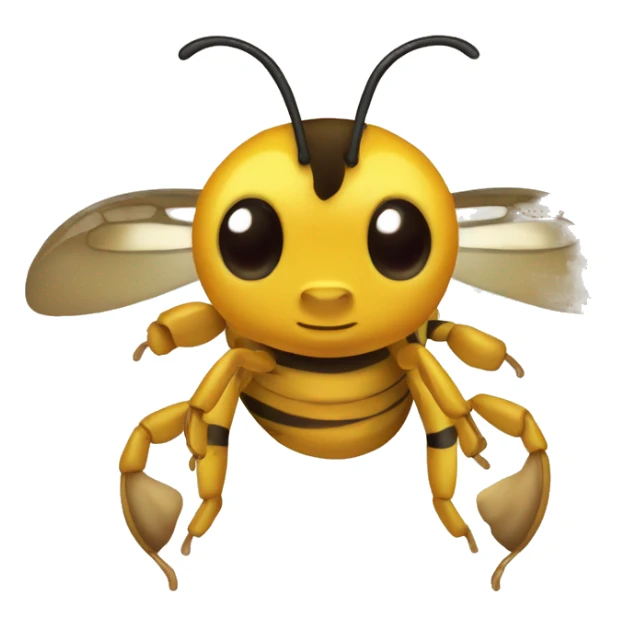 the body of a honey bee the head of the honey bee is a yellow python head sticker