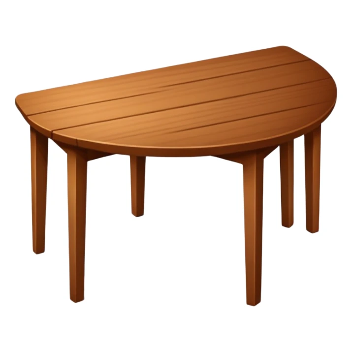 A simple, angled wooden table in the same style as the chair emoji, with a warm medium-brown color, minimal shading, rounded edges, clean lines, on a plain white or transparent background, designed to be recognizable at small (emoji) sizes. sticker