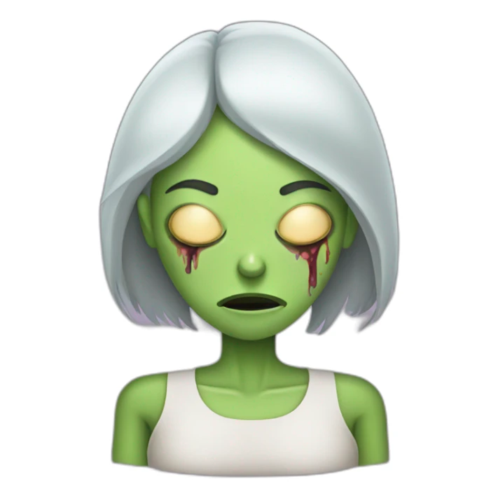 sleepy zombie woman sticker