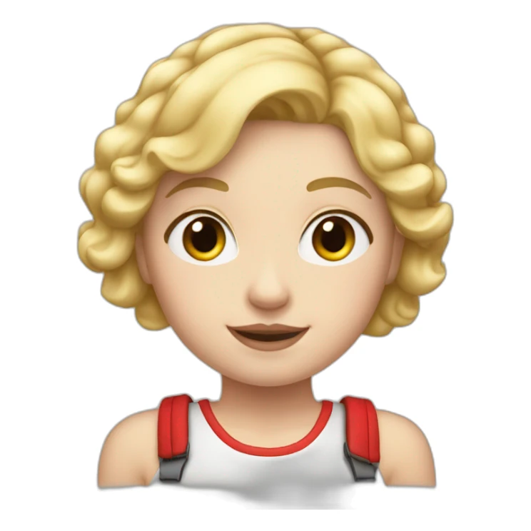 short white girl with blonde hair and red strips in hair sticker