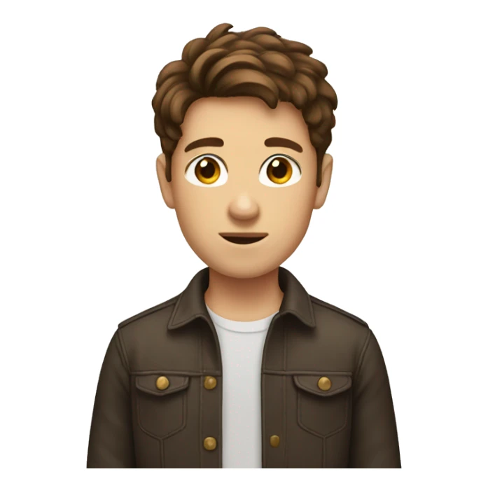 boy with brown hair sticker