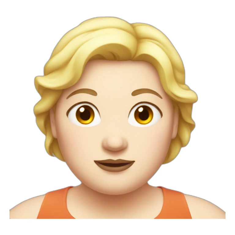 fat white woman sticker