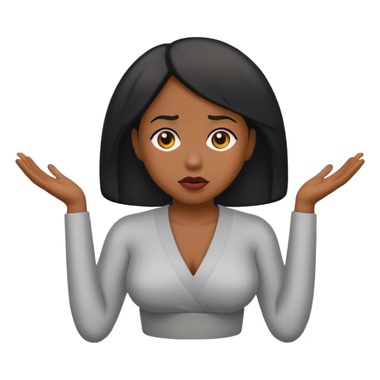 Black woman shrugging shoulders sticker