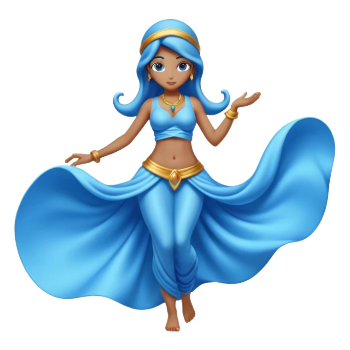 blue genie girl body sticker