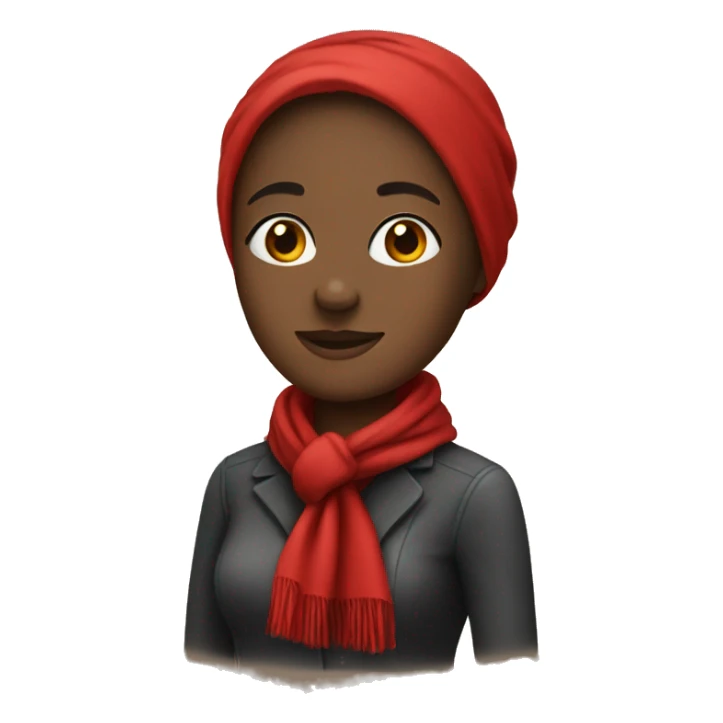 woman with red scarf  sticker
