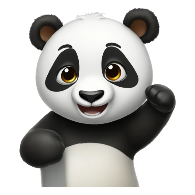 Panda holding a sign that says hooray sticker