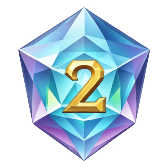 The official "2" from the Smite 2 logo but in a "Diamond" texture. sticker