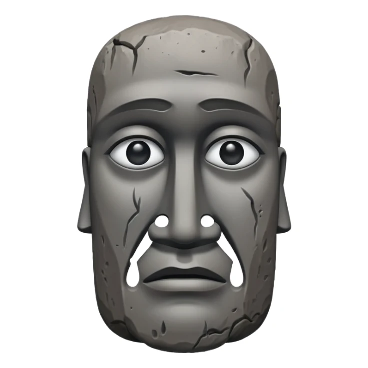 the easter island stone guy with a tear in its eye sticker