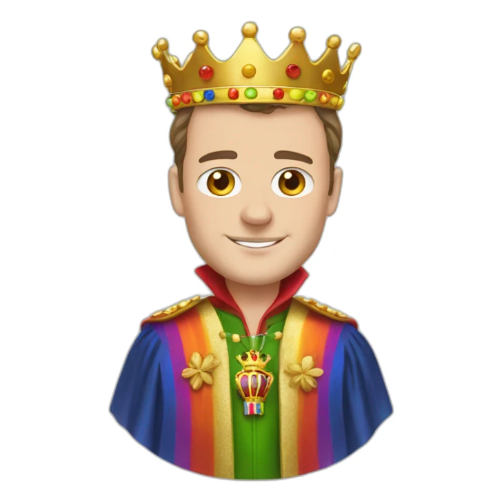 Jonathan Toews as a rainbow king with a royal robe on sticker