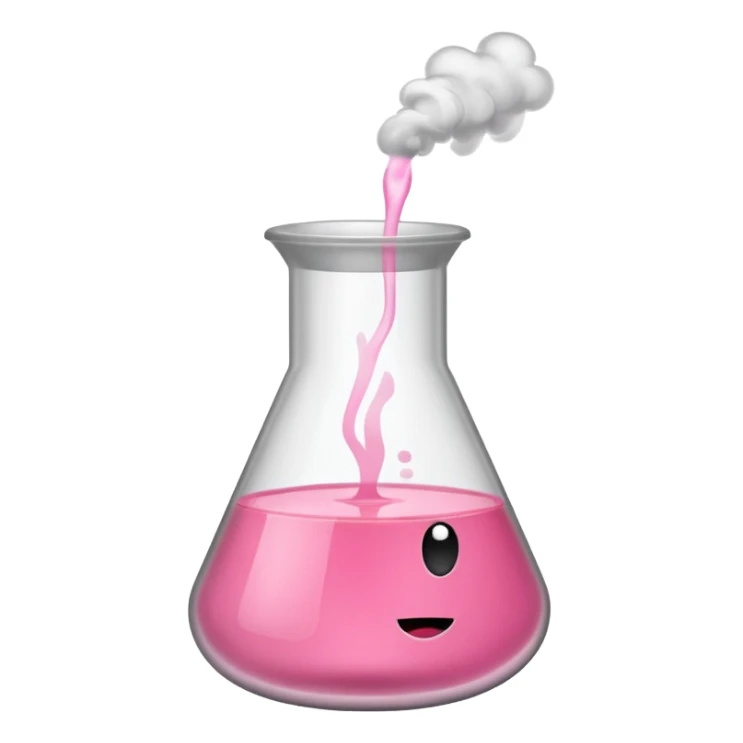pink beaker with smoke no face one tube pink liquid sticker