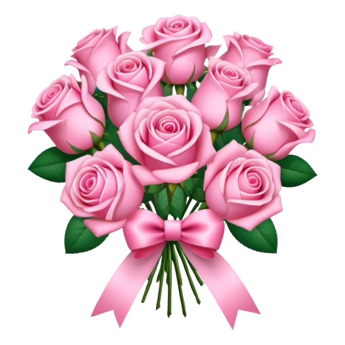 pink rose bouquet with pink ribbons  sticker