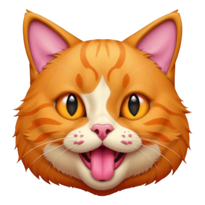 um gato laranja curioso mostrando a lingua sticker
