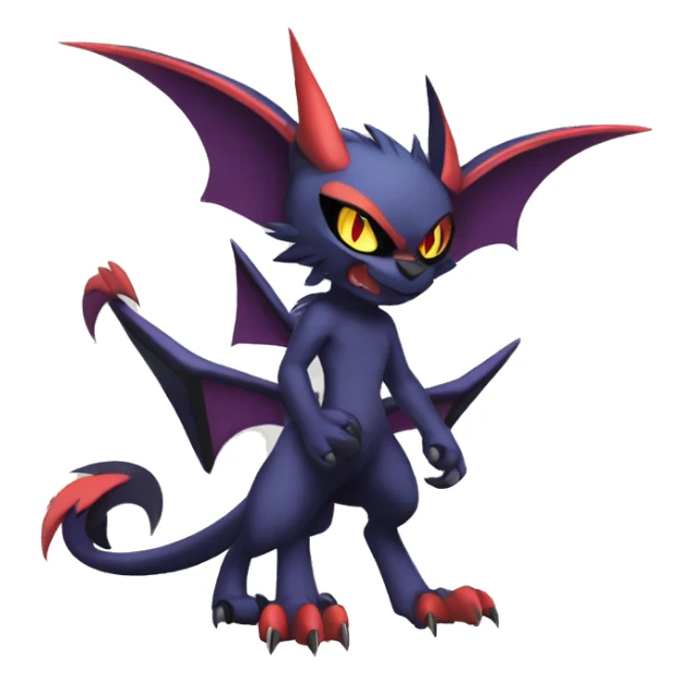 Anthro Edgy Cool Litten-Noivern-Noibat-Absol-Pokémon Full Body sticker