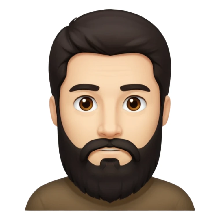 middle length dark hair man with long beard sticker