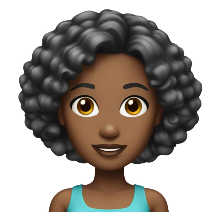 A black Barbie with a short hair  sticker