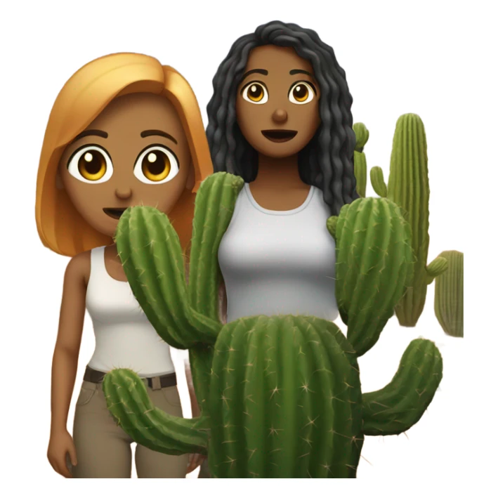 Brutally massive women by a cactus sticker