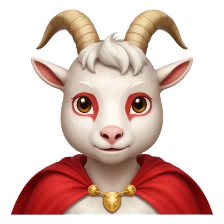 white female goat wearing a read cape like superman sticker