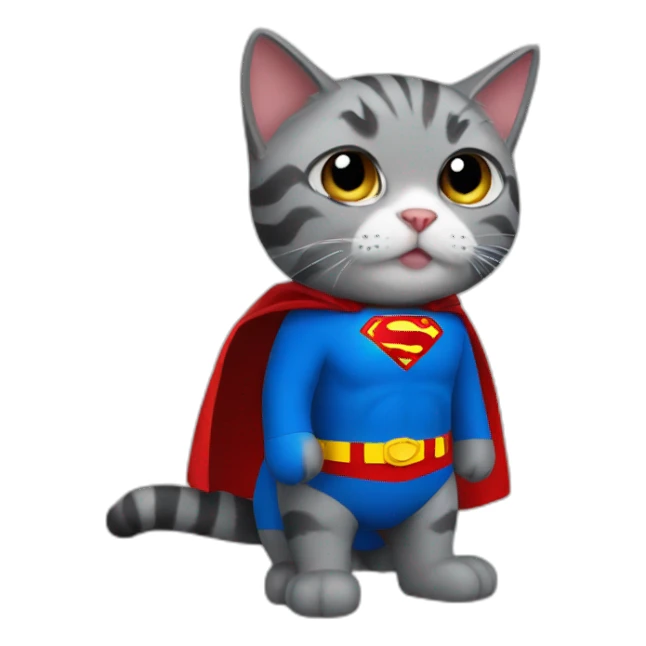 Cat with cosplay of superman sticker