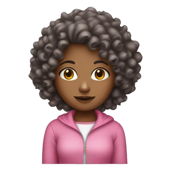 Curly girl with pink outfit sticker