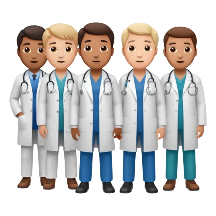 5 doctor staff all men  make some space between em sticker