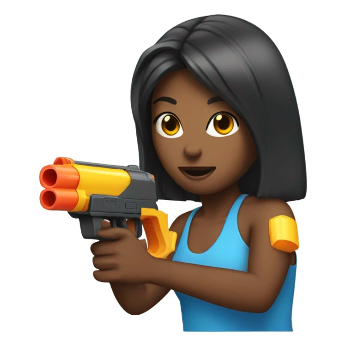 Naomi with a water gun sticker