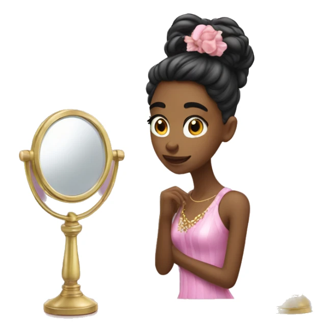 fancy girl looking at herself in vanity mirror  sticker