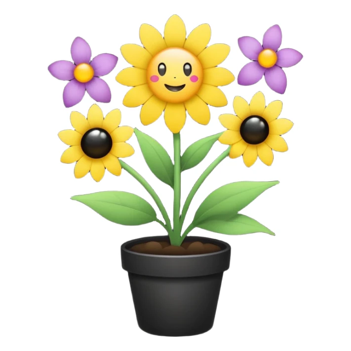 „Ein minimalistisches Emoji einer dunklen kosmischen Blume mit einem lilafarbenen Mondkern und funkelnden Lichtpunkten.“ sticker