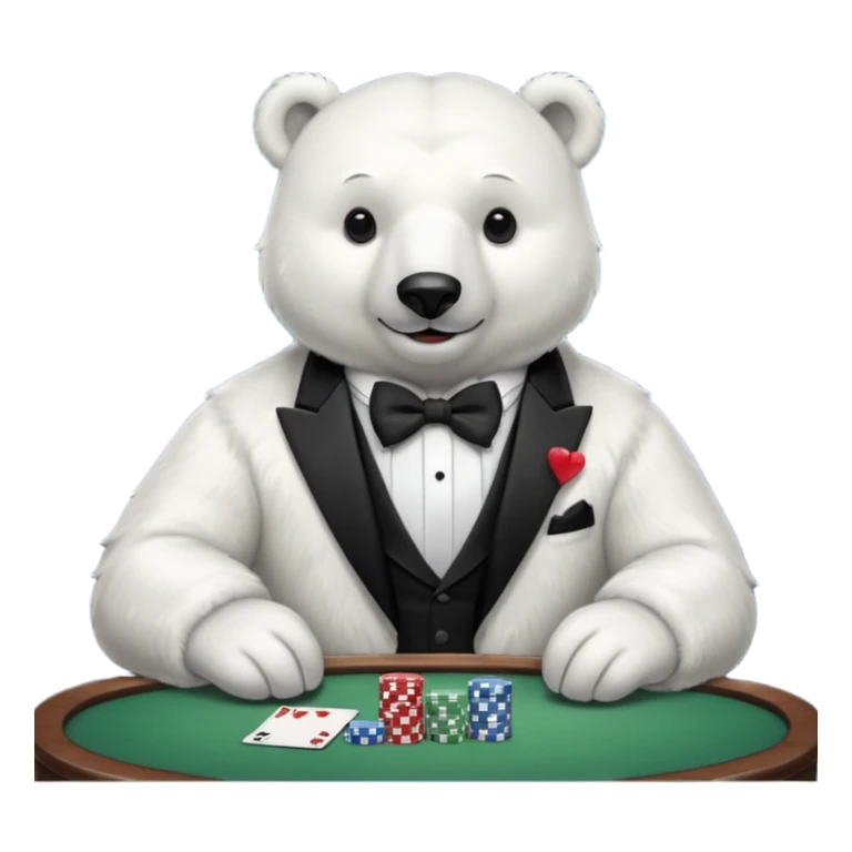 Oso polar millonario jugando sticker