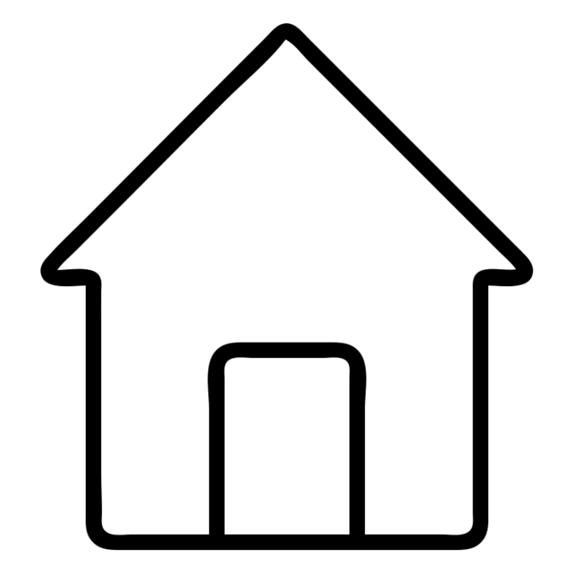 simple home house with roof and door sticker