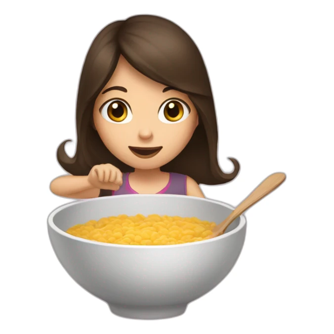Brunette girl trowing a bowl away sticker