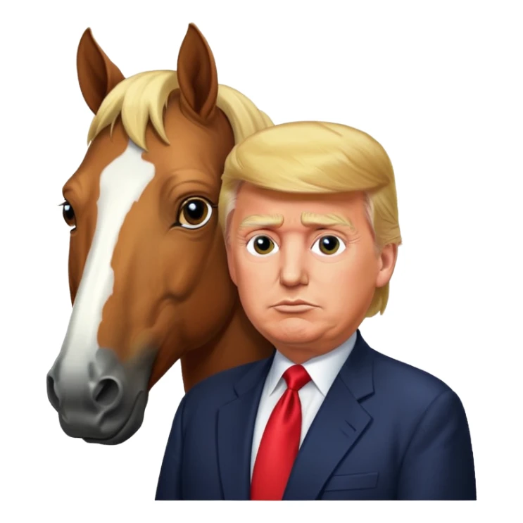 Donald trump with a horse sticker