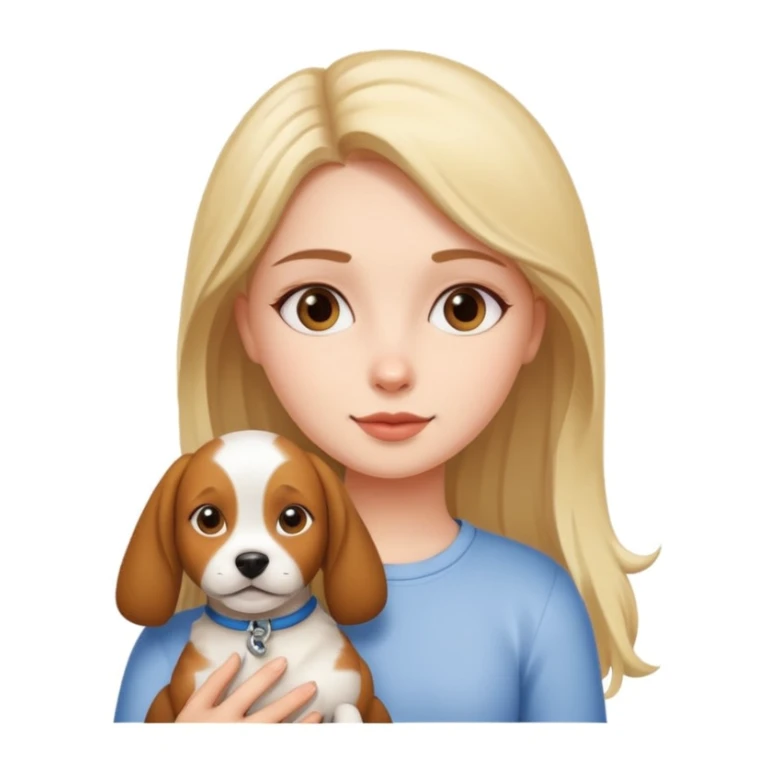 girl and dog posing cute sticker