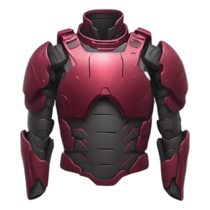 futuristic Autonomous Combat armored colored crimson breastplate arms sticker
