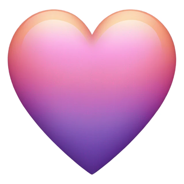Purple heart ombre with peach colour and pink colour sticker