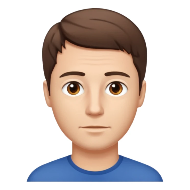 homme blanc, brun cheveux court sans lunettes sticker