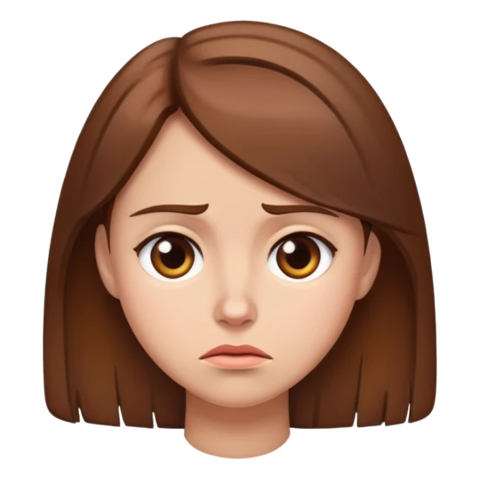 disappointed brown hair female sticker