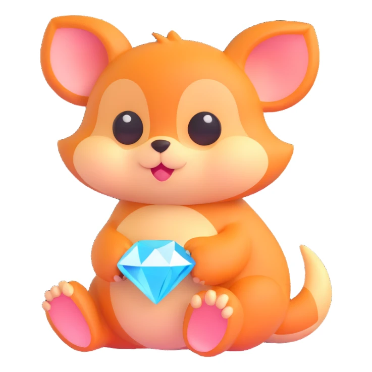 cute animal holding a diamond sticker