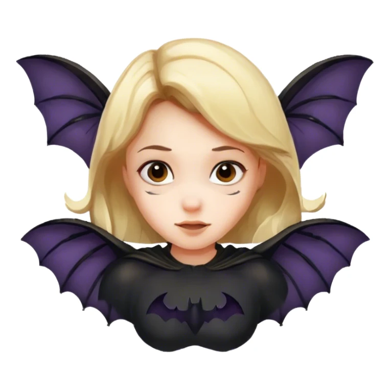 cute girl bat flying sticker