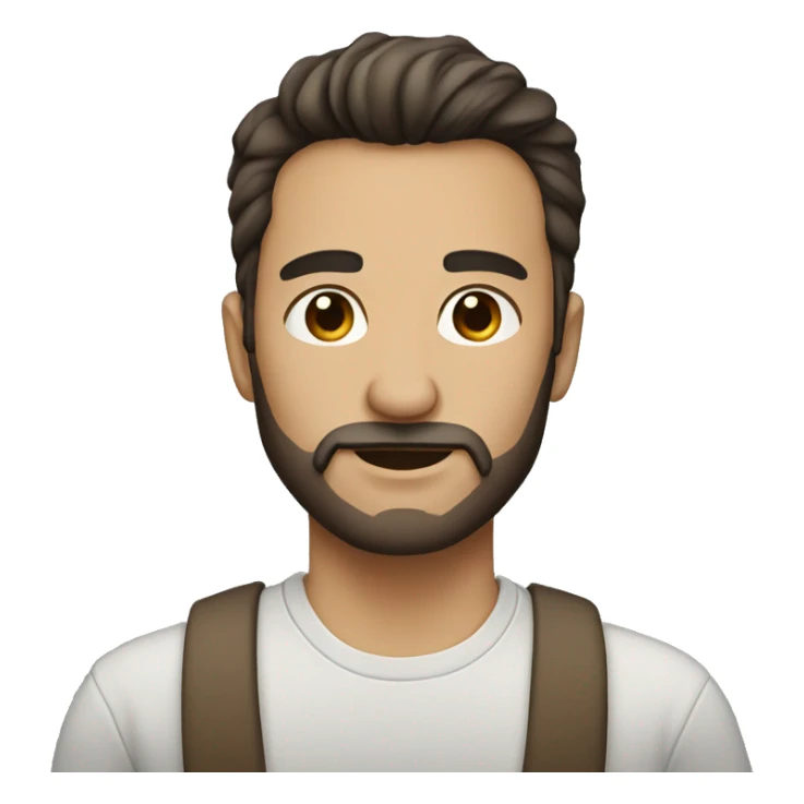 man with dark brown hair and little beard sticker